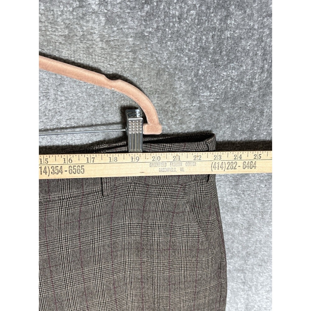 Lane Bryant Wide Leg Pants Womens Size 24 Brown Glen Ellyn Plaid Pockets Cuffed - Picture 5 of 8